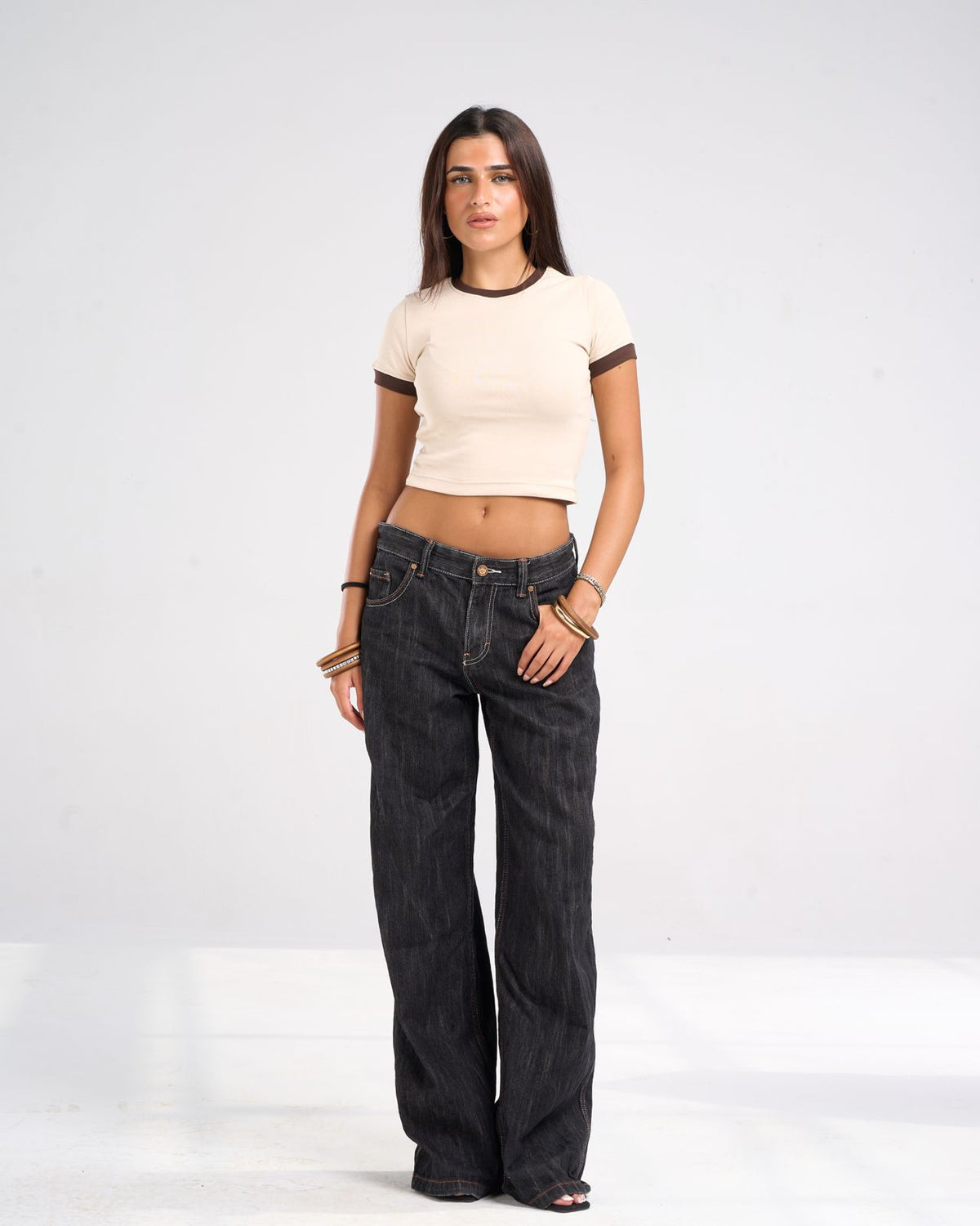 Ringer beige top